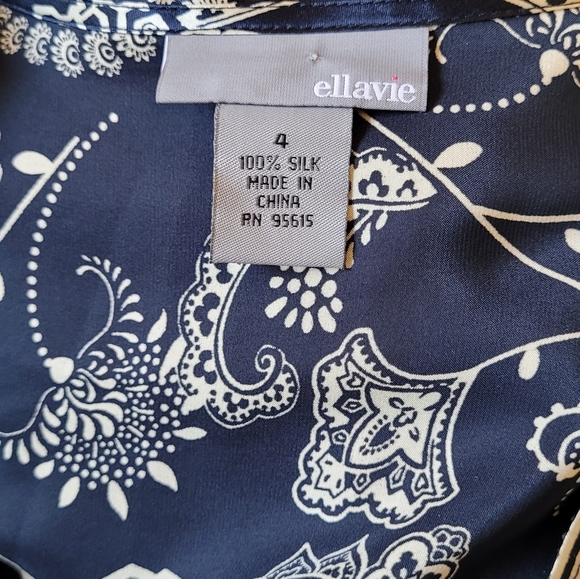 100% SILK Boho Paisley Tunic Blouse - Picture 5 of 8